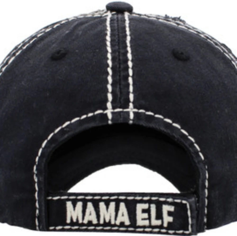 MAMA ELF Distressed Baseball Cap with a Vintage Look NEW - Picture 3 of 3